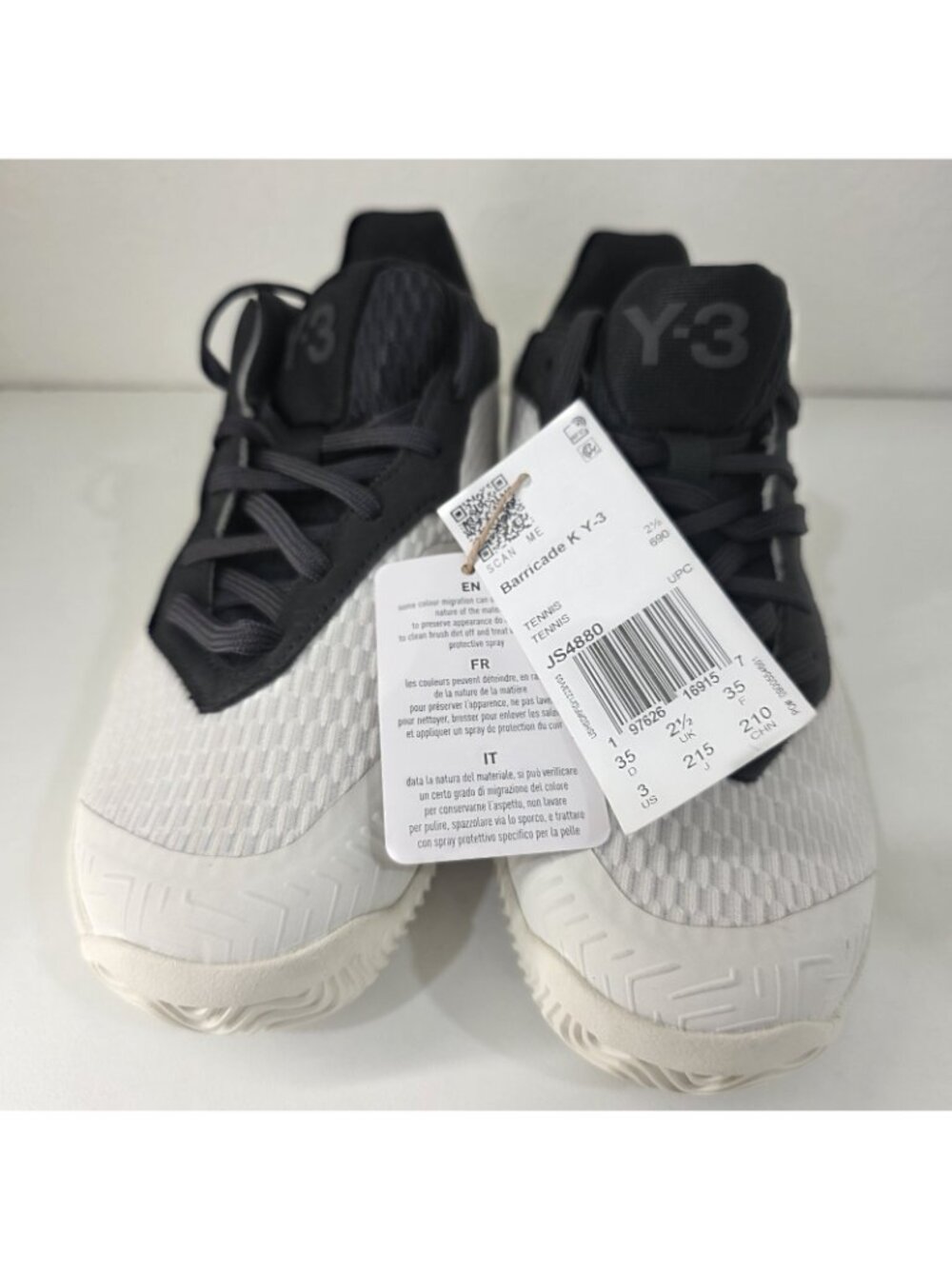 Adidas Y-3 Barricade Tennis Shoes GS Kids Size 3 Orbit Gray Black - Picture 6 of 13